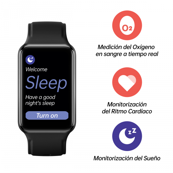 Reloj inteligente OPPO Watch Free, monitoriza el sueño y los ronquidos.