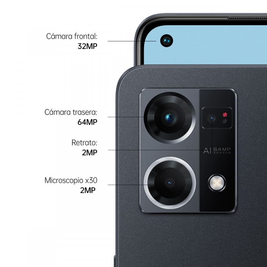 Telefono con doble camara de gran calidad. Smatphone con microscopio y aro de luz para fotos con grandes resultados.